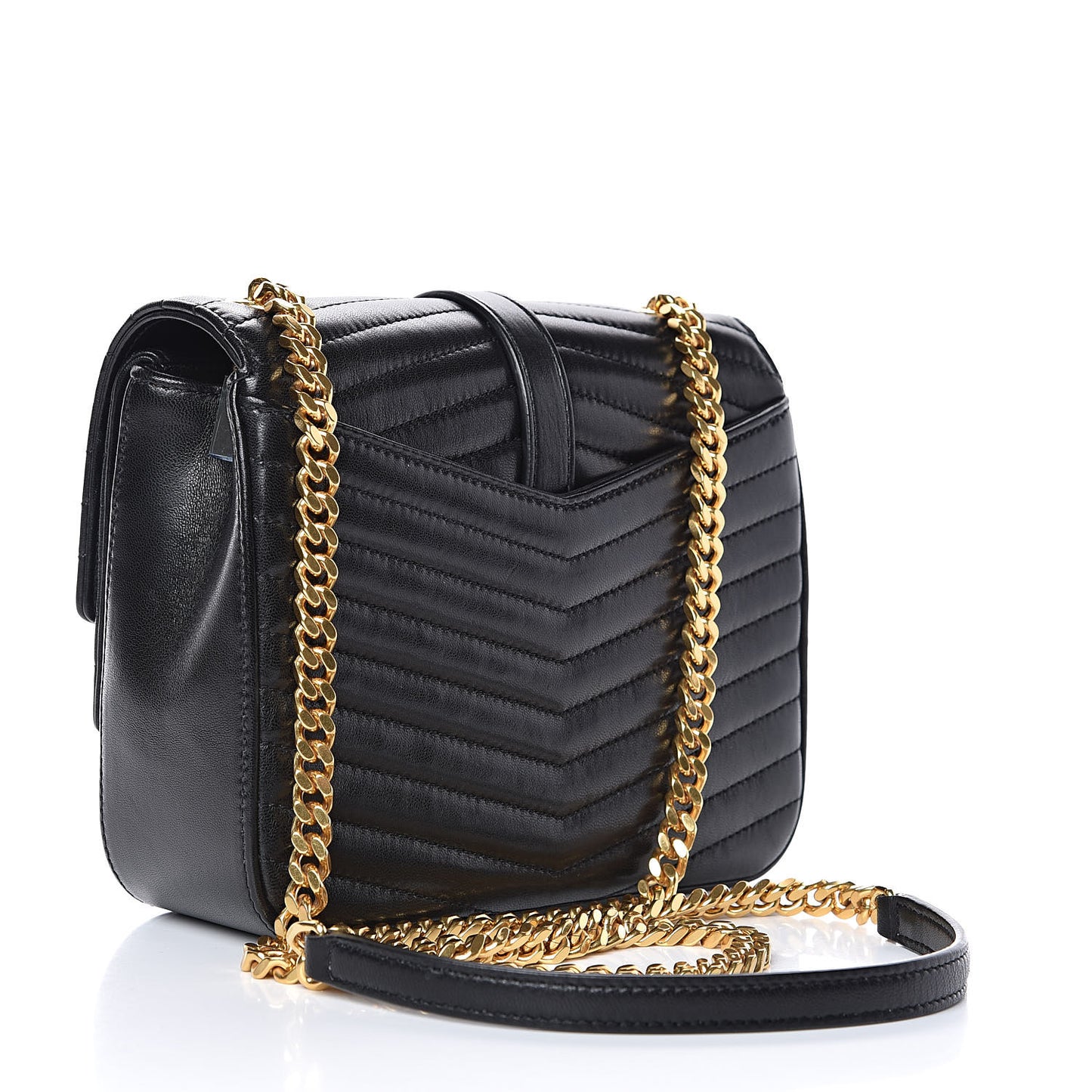 Lambskin Matelasse Chevron Monogram Small Sulpice Bag Black