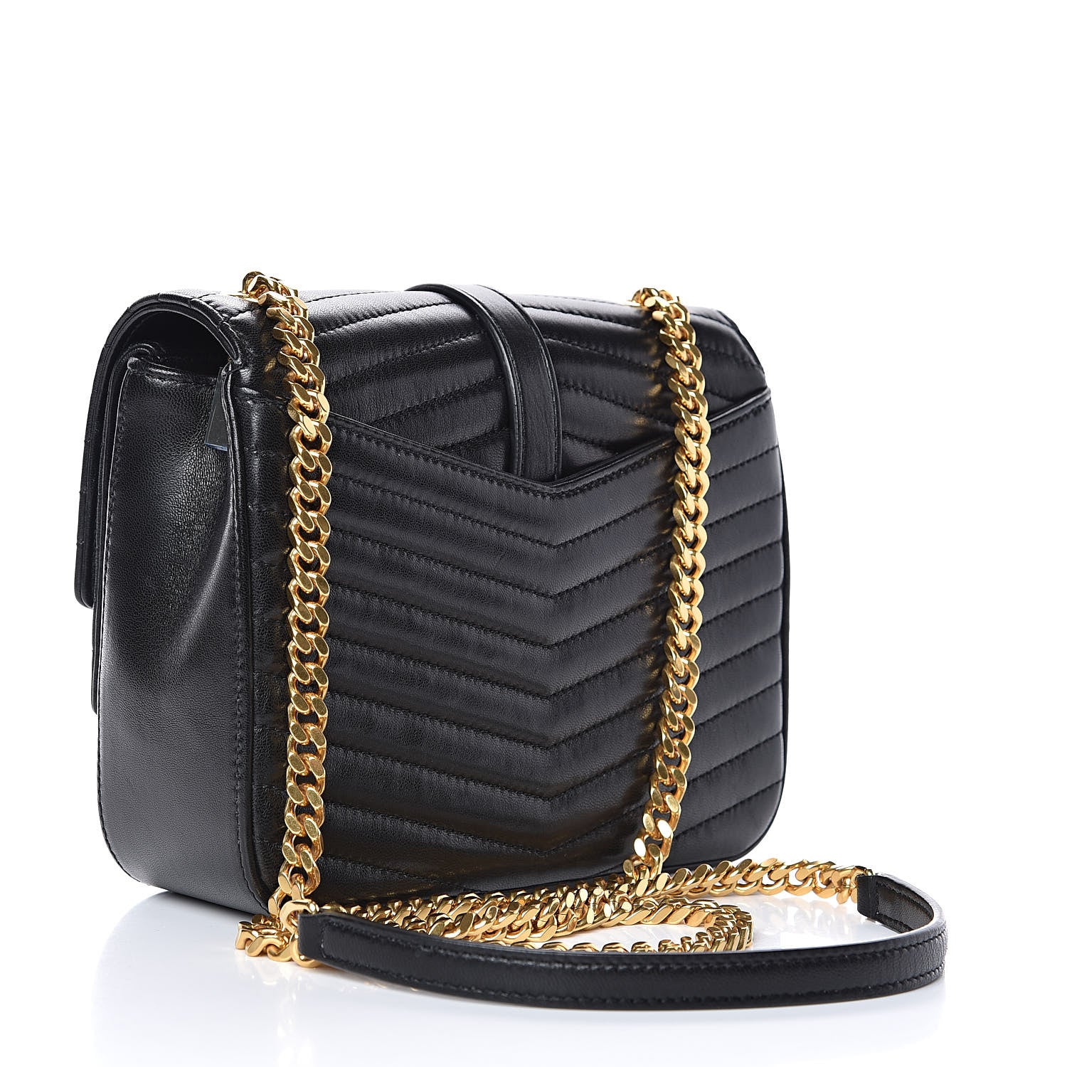 Saint Laurent Lambskin Matelasse Chevron Monogram Small Sulpice Bag Black 3 of 12