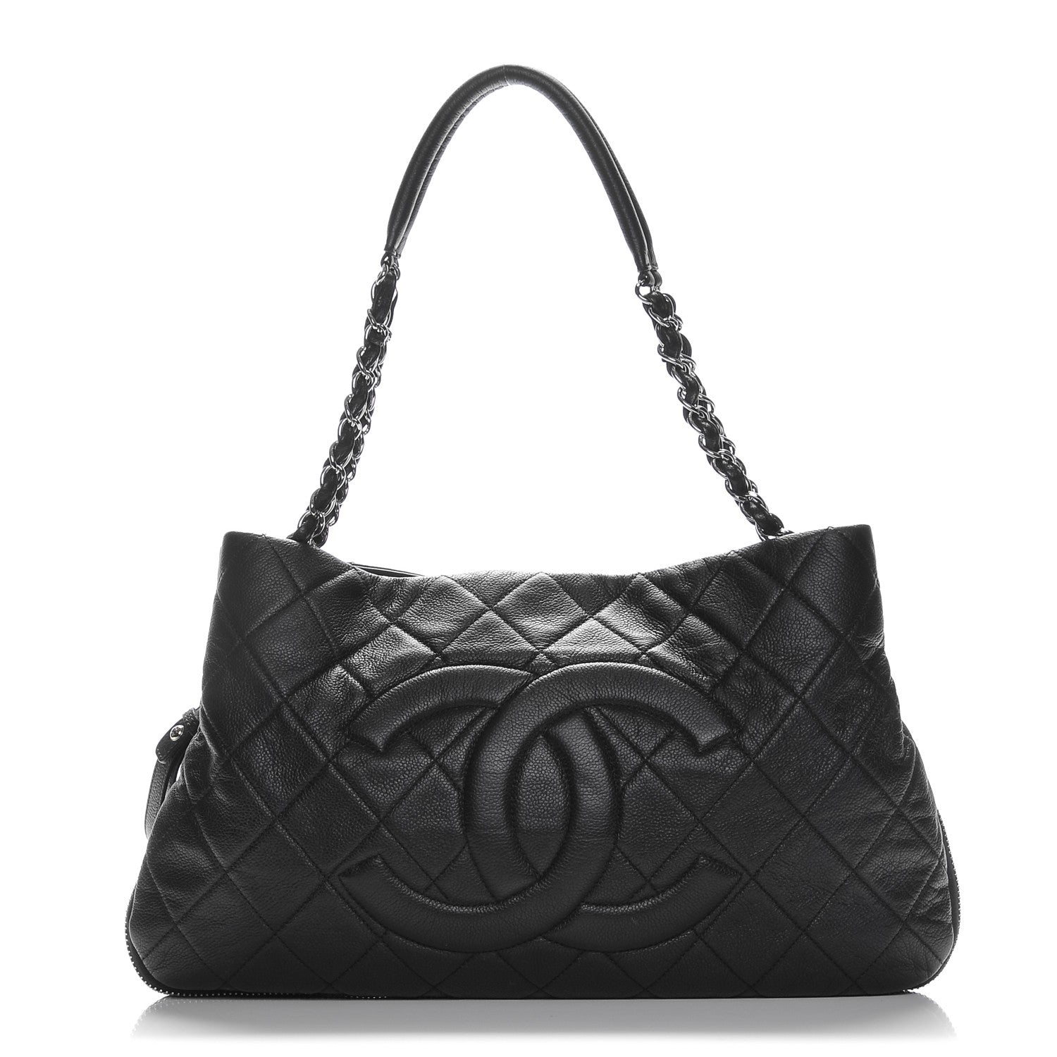 Chanel Caviar Quilted Expandable Zip Shoulder Bag Black 1 of 7
