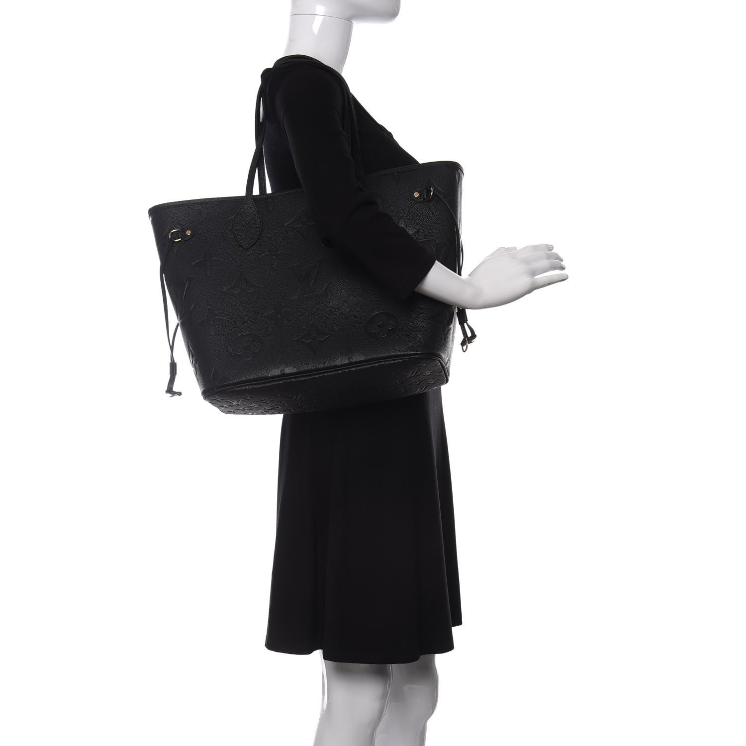 Louis Vuitton Empreinte Monogram Giant Neverfull MM Black 2 of 11