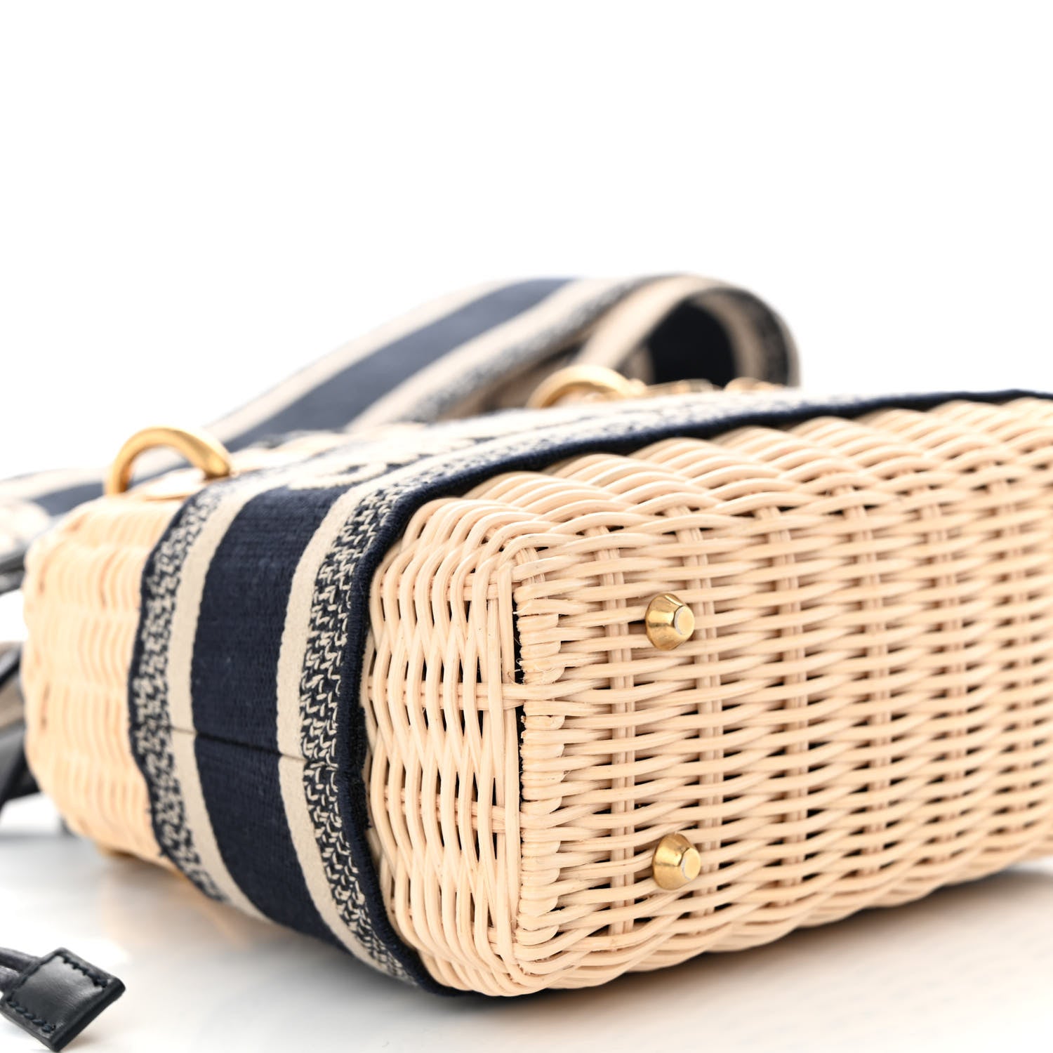 Christian Dior Wicker Oblique Mini Lady Dior Bag Blue 8 of 9