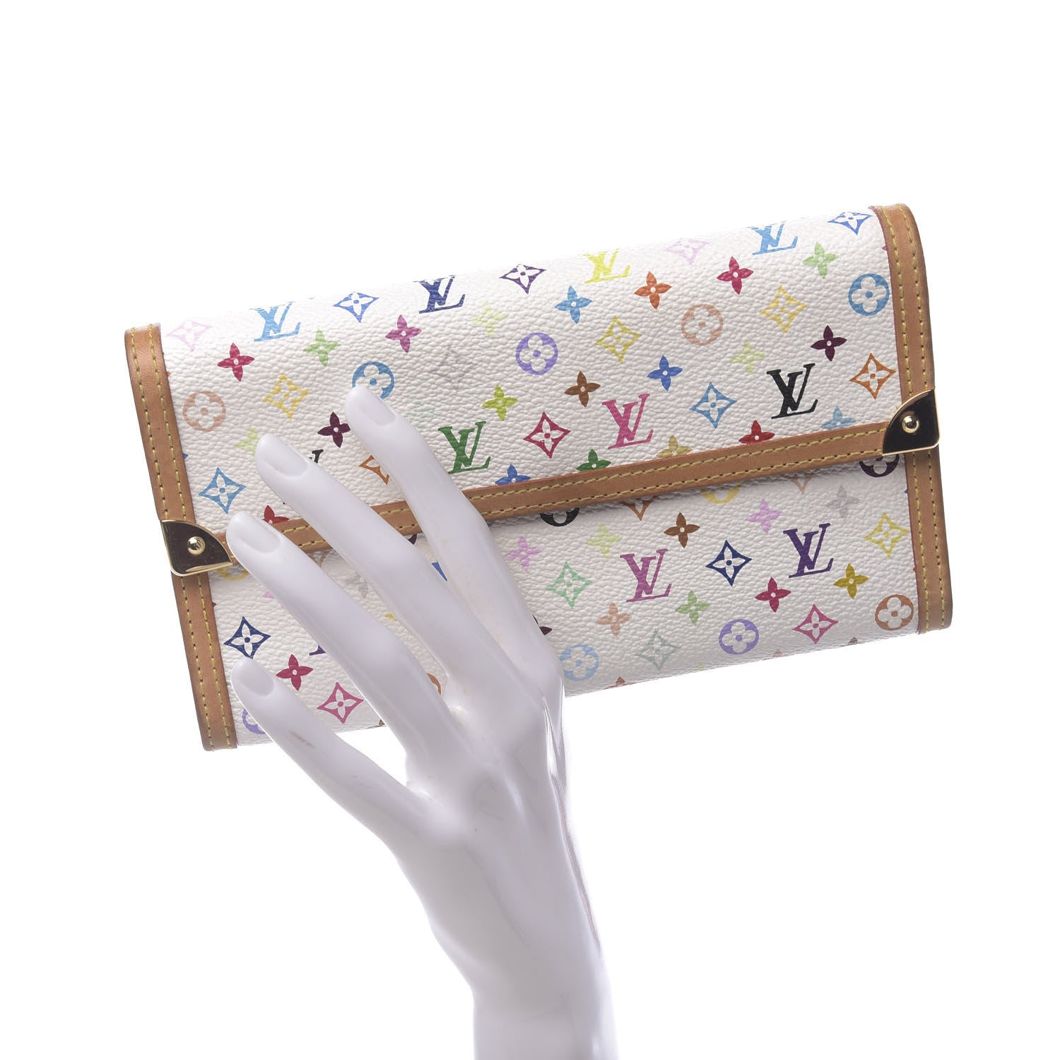 Louis Vuitton Monogram Multicolor Porte Tresor International Wallet White 2 of 13