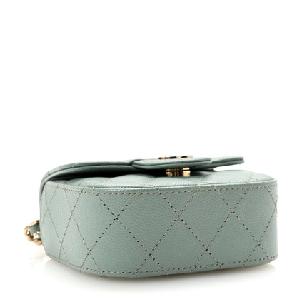 Chanel Caviar Quilted Mini Clutch With Chain Light Green 4 of 11
