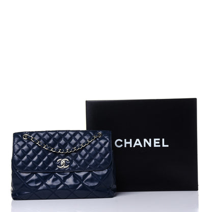 Chanel Vinyl Quilted In the Business Flap Bag Navy Blue 11 of 11