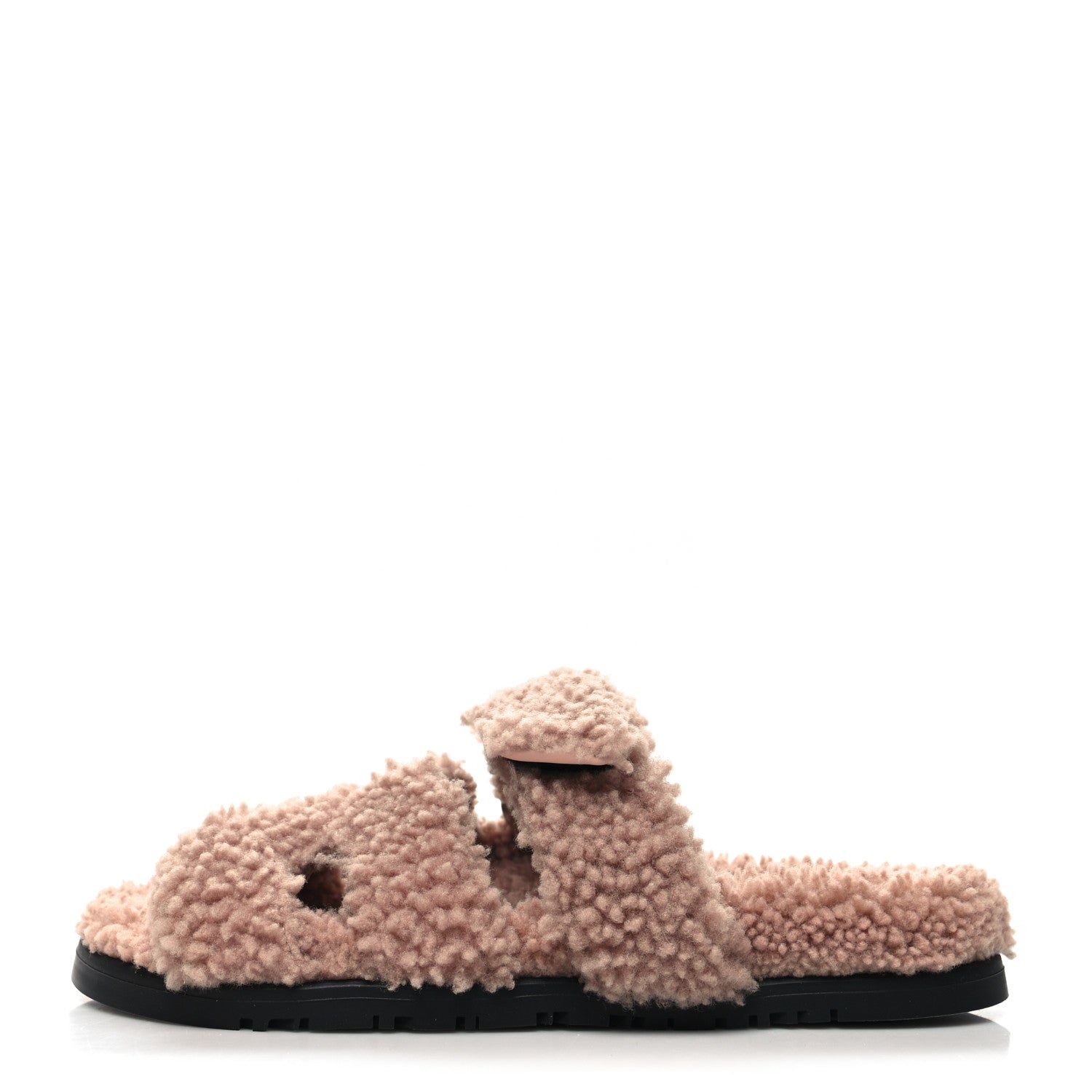 Hermes Woolskin Womens Chypre Sandals 38 Bois De Santal 1 of 8
