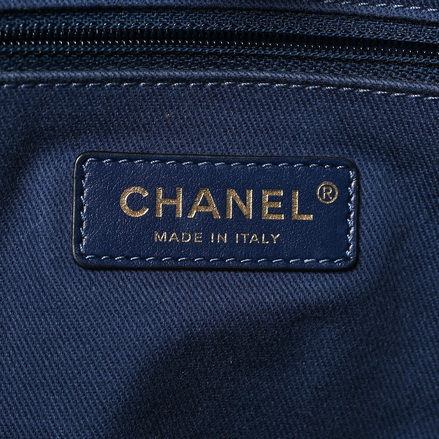 Chanel Mixed Fibers Striped Small Deauville Tote Navy Blue 6 of 10