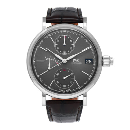 IWC 18K White Gold Alligator 45mm Portofino 8 Days Chronograph Manual Winding Watch Slate IW515103 1 of 5