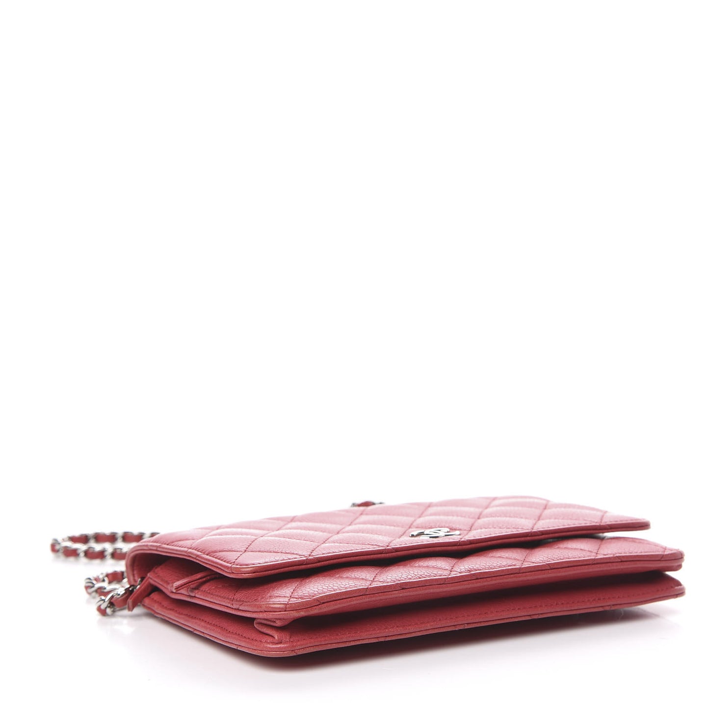 Caviar Quilted Wallet on Chain WOC Red
