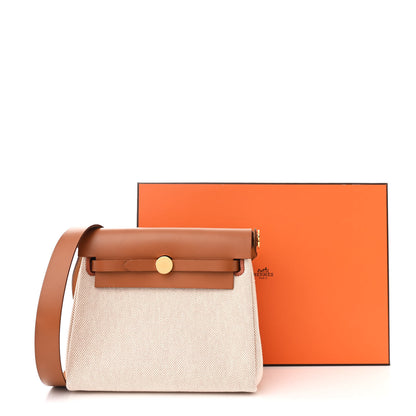Hermes Military Toile Vache Hunter Herbag Zip Retourne 20 Ecru Beige Fauve 11 of 11