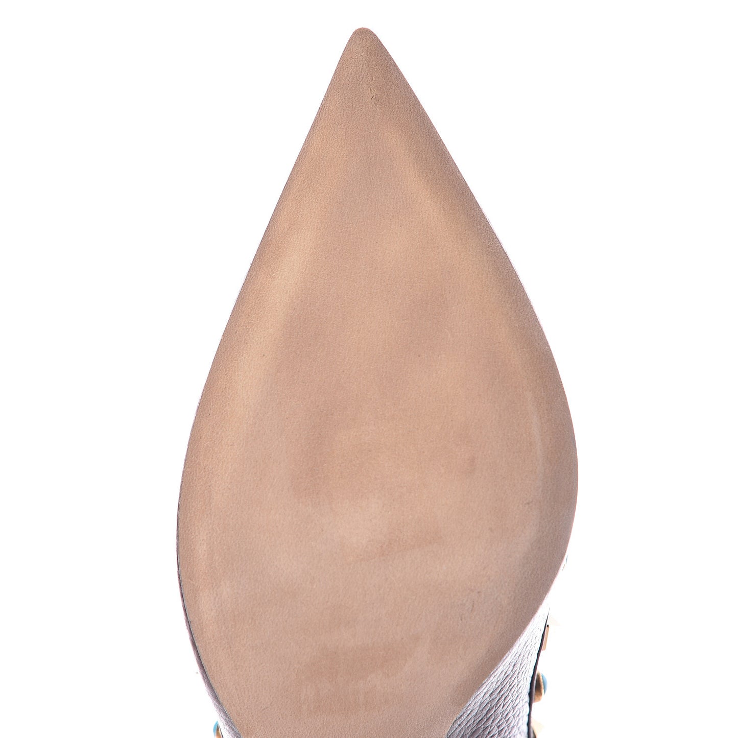 Pebbled Calfskin Rockstud Rolling 100mm Pumps 39 Rubin