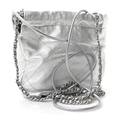 Chanel Metallic Lambskin Quilted Mini Chanel 22 Silvery 3 of 10