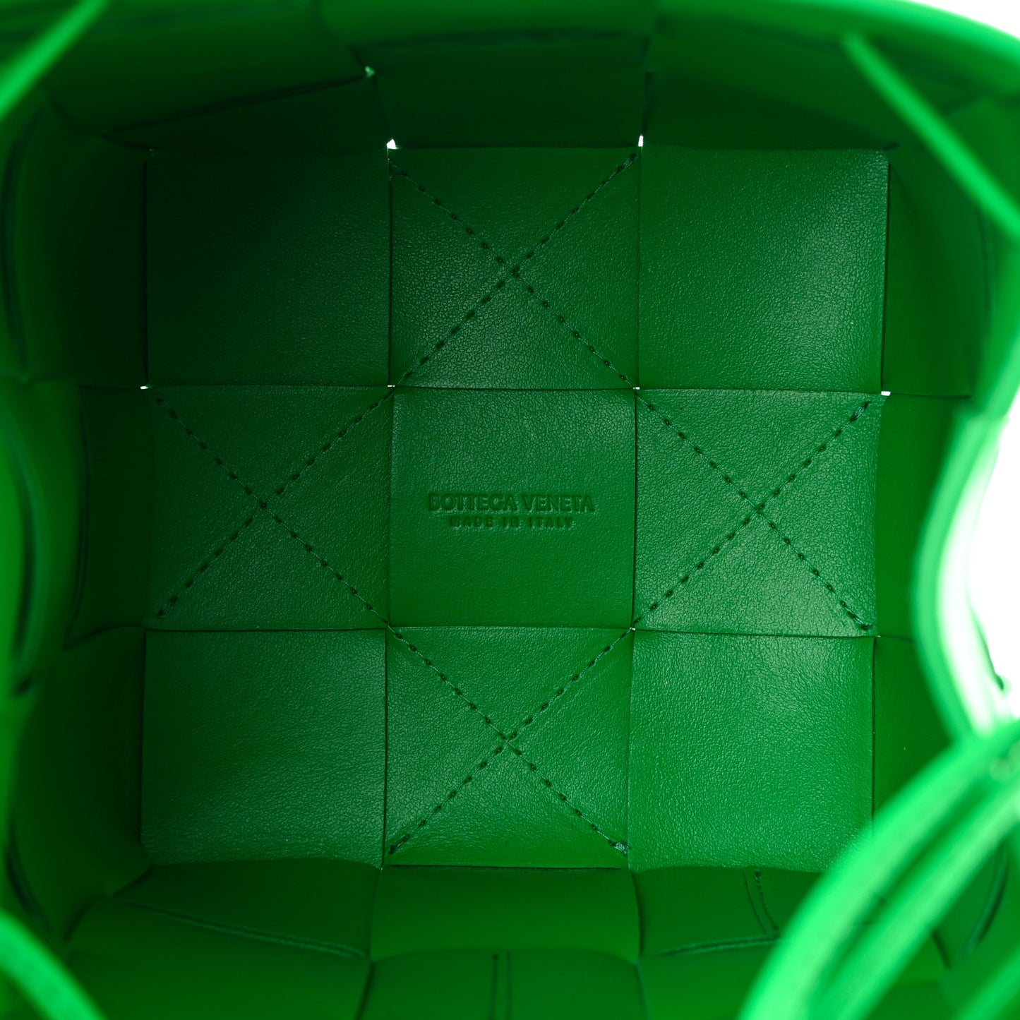 Nappa Maxi Intrecciato Small Cassette Bucket Bag Parakeet