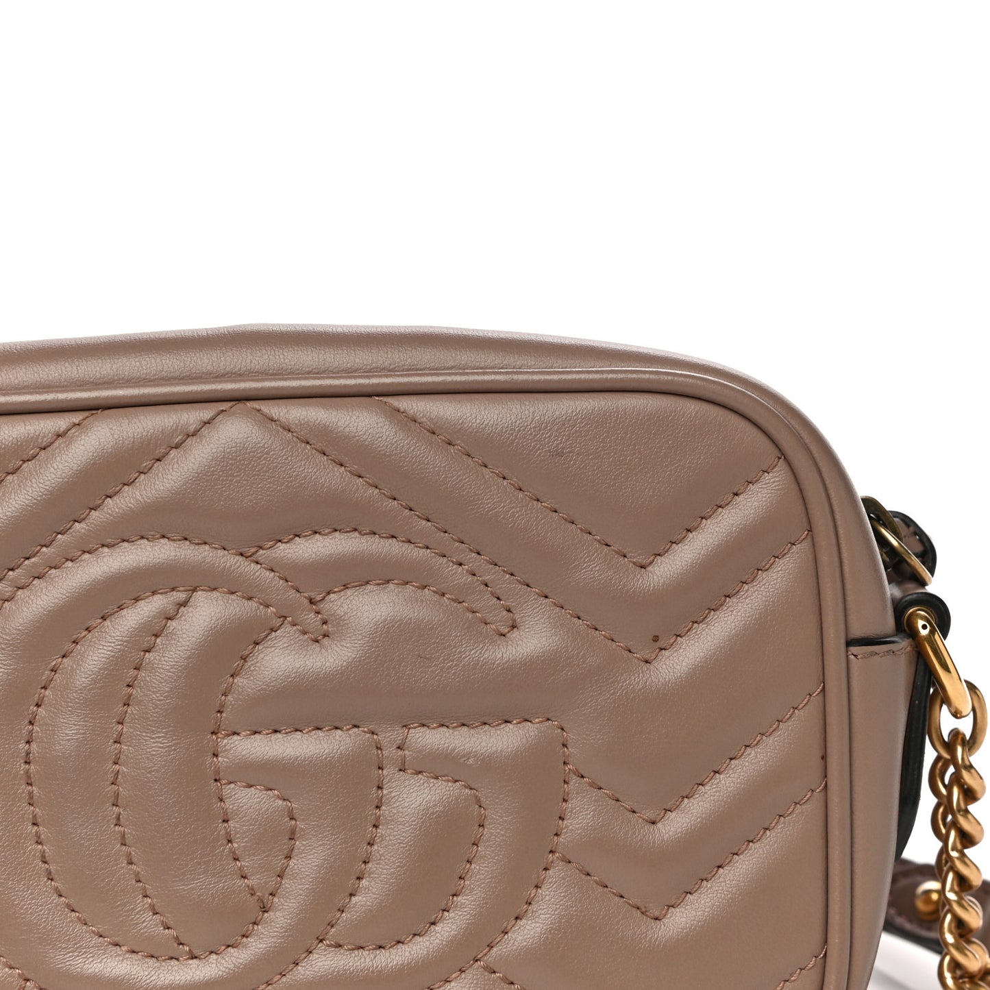 Calfskin Matelasse Mini GG Marmont Chain Shoulder Bag Porcelain Rose