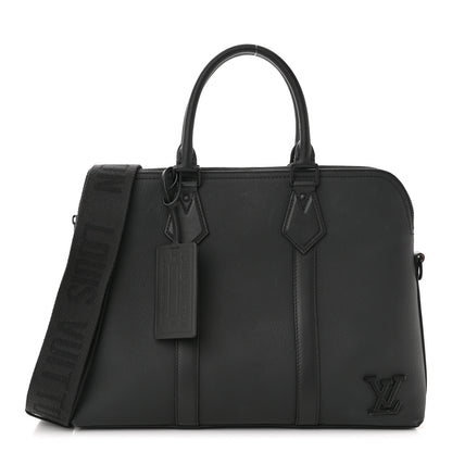 Louis Vuitton Calfskin Aerogram Takeoff Briefcase Black 1 of 12
