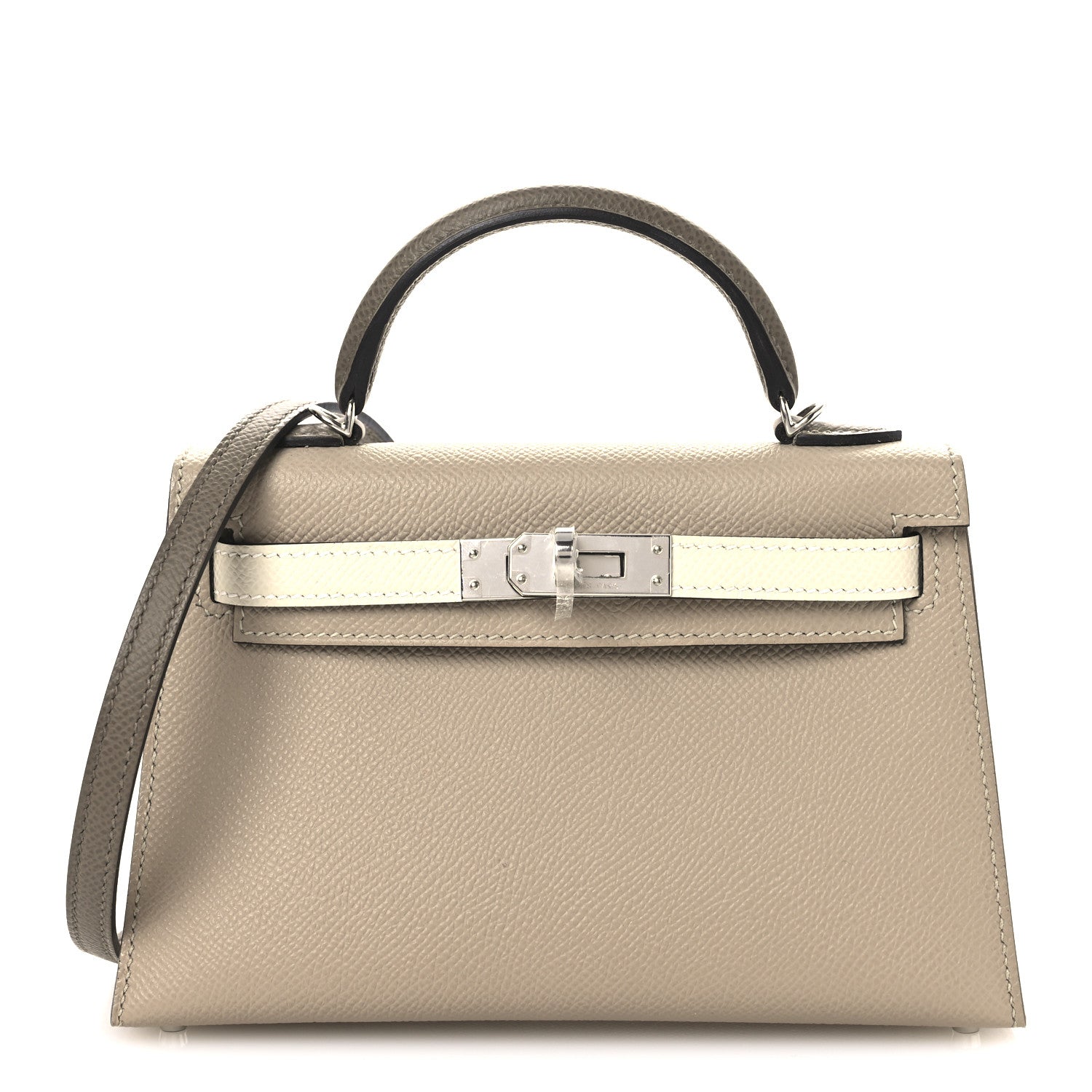 Hermes Epsom Tri-Color Mini Kelly Sellier 20 Trench Craie Etoupe 1 of 13