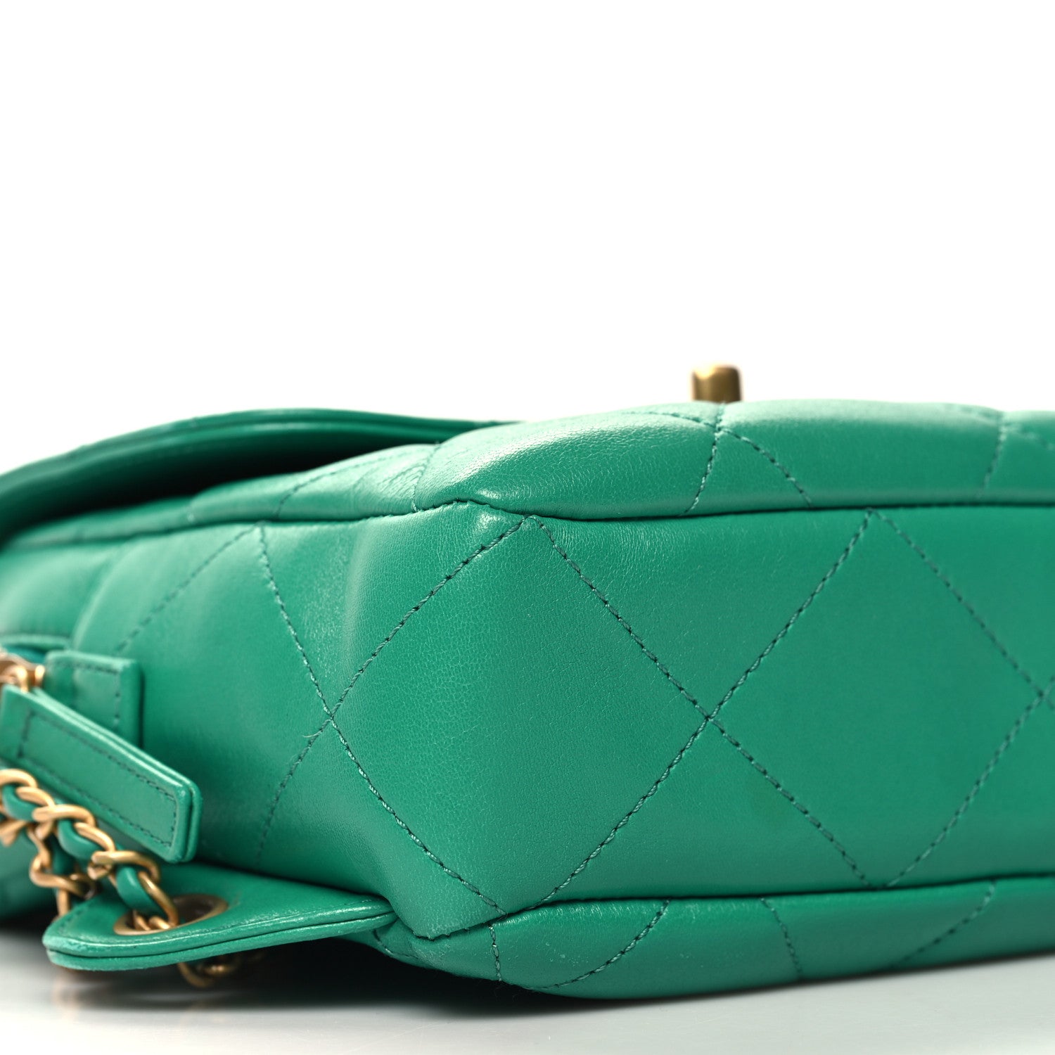 Chanel Lambskin Quilted Chain CC Backpack Green 9 of 10