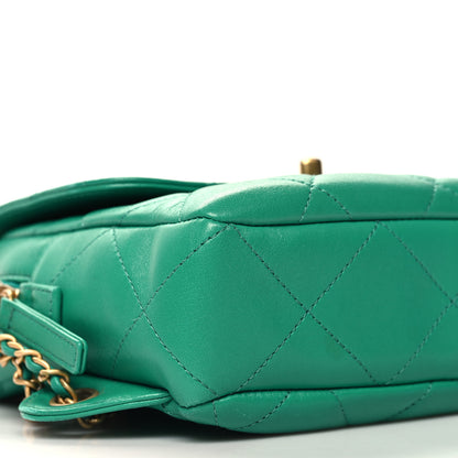 Chanel Lambskin Quilted Chain CC Backpack Green 9 of 10