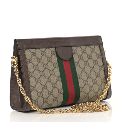 Gucci GG Supreme Monogram Web Small Ophidia Chain Shoulder Bag Brown 3 of 14