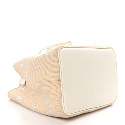 Louis Vuitton Cotton Monogram Embroidered Neonoe MM Beige White 4 of 14