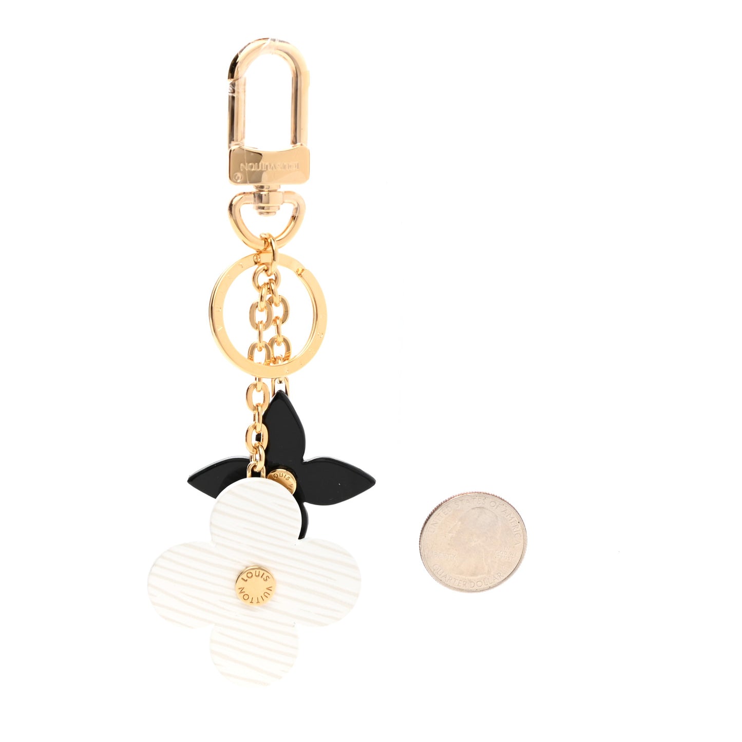 Monogram Epi Blooming Flowers Bag Charm Key Holder White