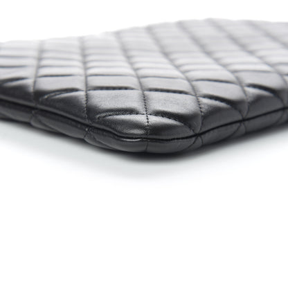 Chanel Lambskin Quilted Large Cosmetic Case Black 7 of 8