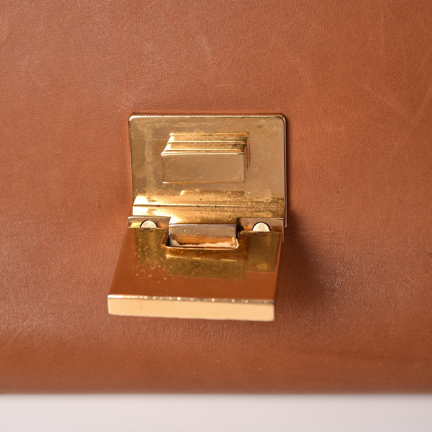 Natural Calfskin Suede Medium Trapeze Tan