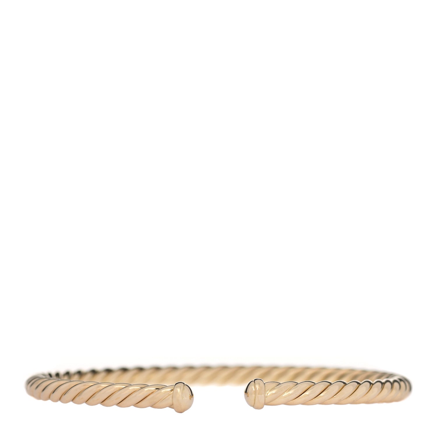David Yurman 18K Yellow Gold 4mm Cablespira Bracelet 1 of 5