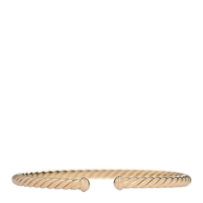 David Yurman 18K Yellow Gold 4mm Cablespira Bracelet 1 of 5