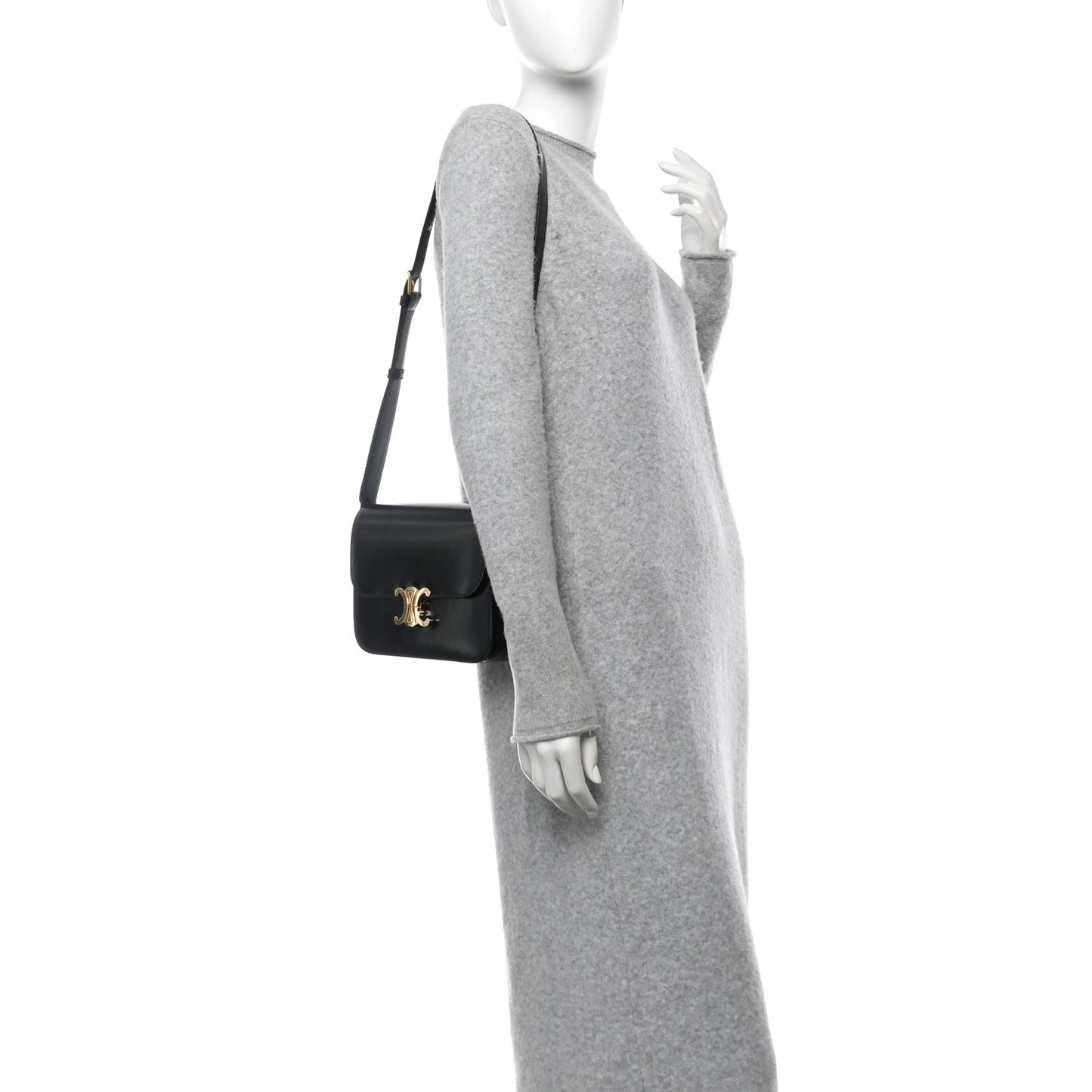 Shiny Calfskin Medium Triomphe Black