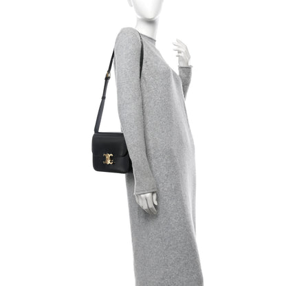 Celine Shiny Calfskin Medium Triomphe Black 2 of 11