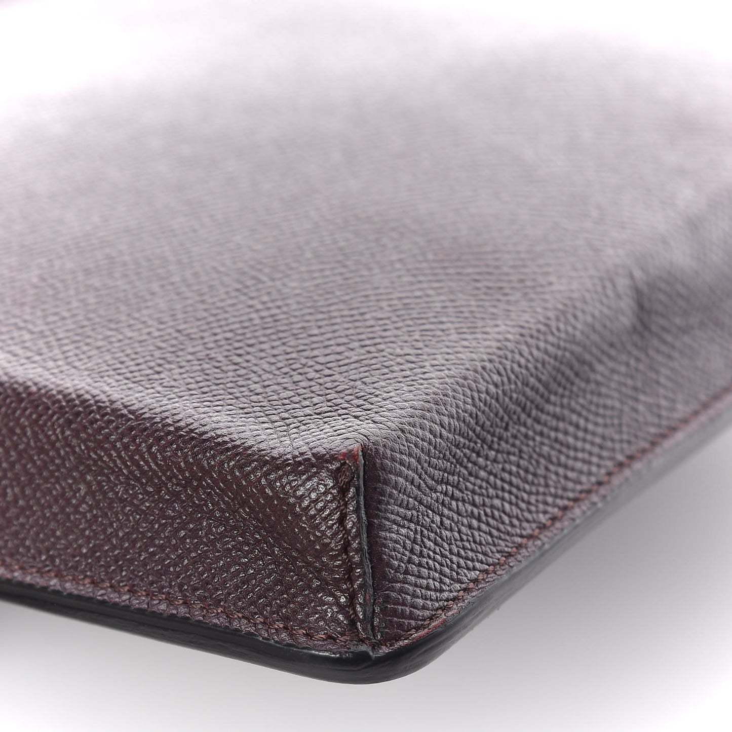 London Grainy Calfskin Collins Flat Crossbody Bag Deep Claret