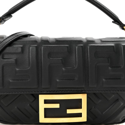 Fendi Nappa FF 1974 Embossed Mini Baguette Black 8 of 10