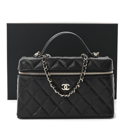 Chanel Caviar Quilted Top Handle Slim Vanity With Chain Black 11 of 11