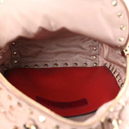 Valentino Garavani Nylon Quilted Mini Rockstud Spike Backpack Dusty Rose 4 of 10