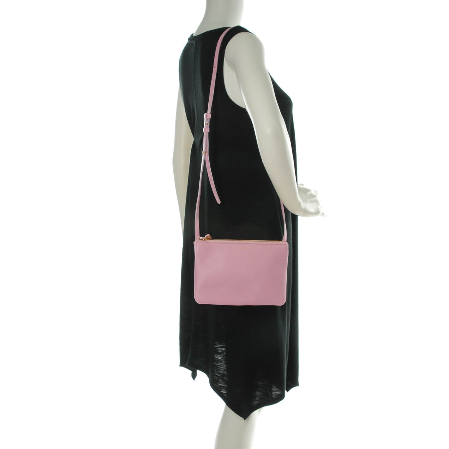 Celine Lambskin Small Trio Crossbody Bag Pink 2 of 9