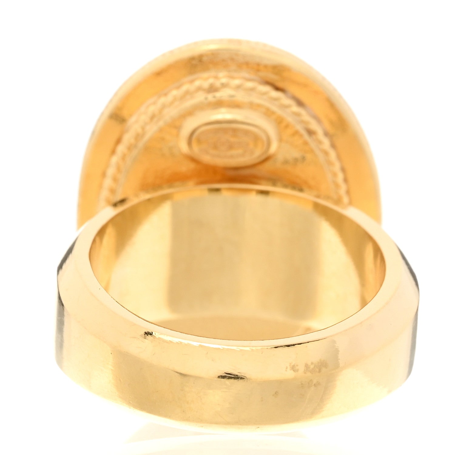 Chanel Gripoix Crystal CC Ring 50/5.25 Gold 3 of 4