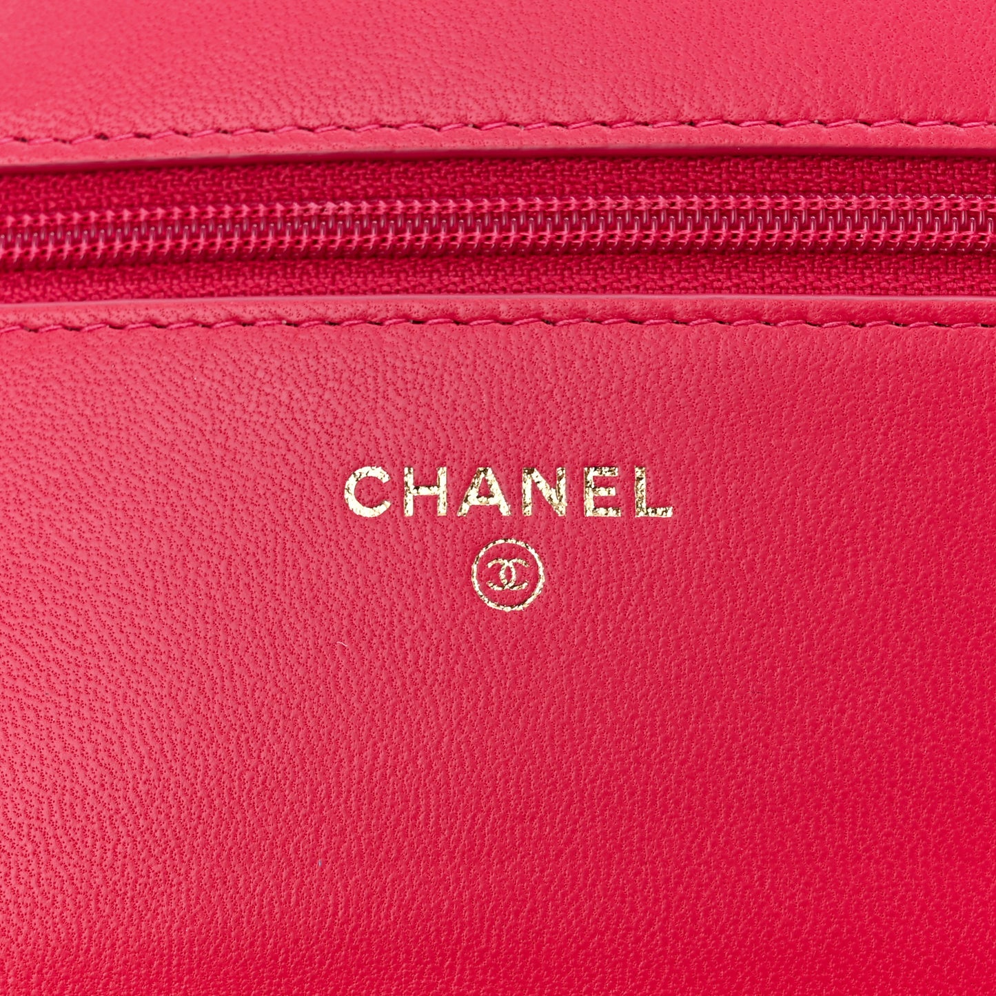 Lambskin Quilted Boy Wallet On Chain WOC Dark Fuchsia
