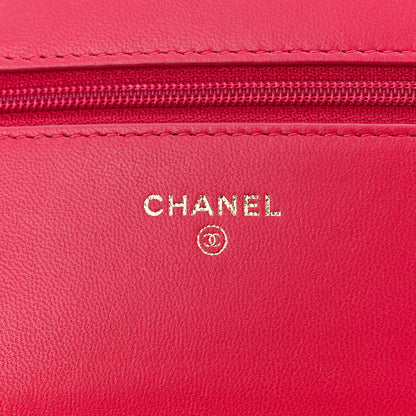 Chanel Lambskin Quilted Boy Wallet On Chain WOC Dark Fuchsia 6 of 12