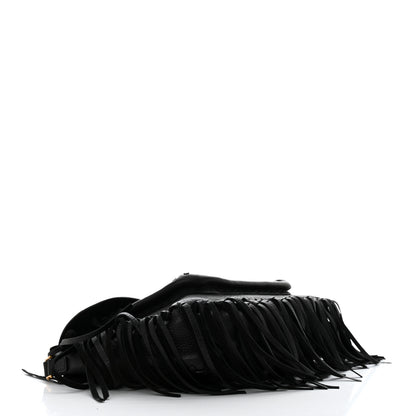 Valentino Garavani Grained Calfskin C Rockee Scarab Fringe Shoulder Bag Black 4 of 10