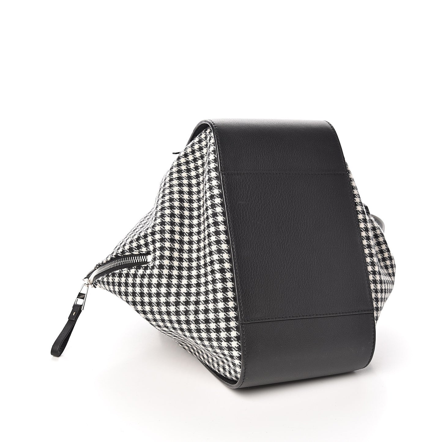 Calfskin Tweed Small Hammock Shoulder Bag Black White