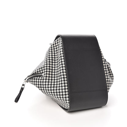 Loewe Calfskin Tweed Small Hammock Shoulder Bag Black White 3 of 8