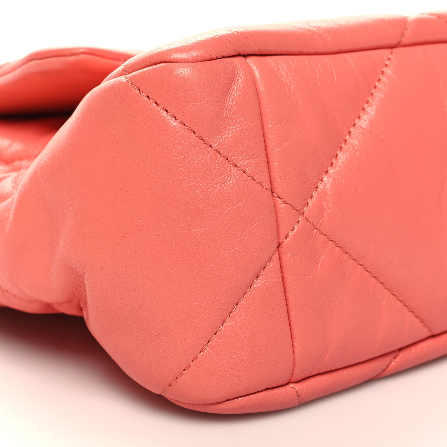 Chanel Lambskin Quilted Large Chanel 19 Flap Coral 9 of 12