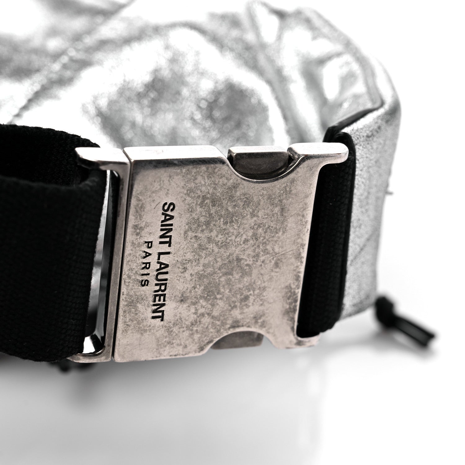 Saint Laurent Metallic Calfskin Ripstop Body Belt Bag Silver 11 of 13