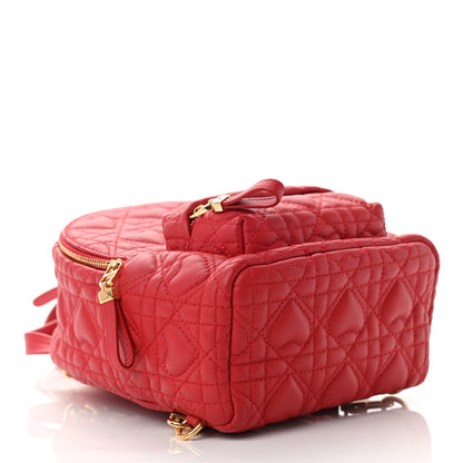 Christian Dior Lambskin Cannage Dioramour Mini Backpack Bright Red 4 of 12
