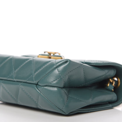 Chanel Lambskin Quilted Diamond Lock Flap Green 7 of 11