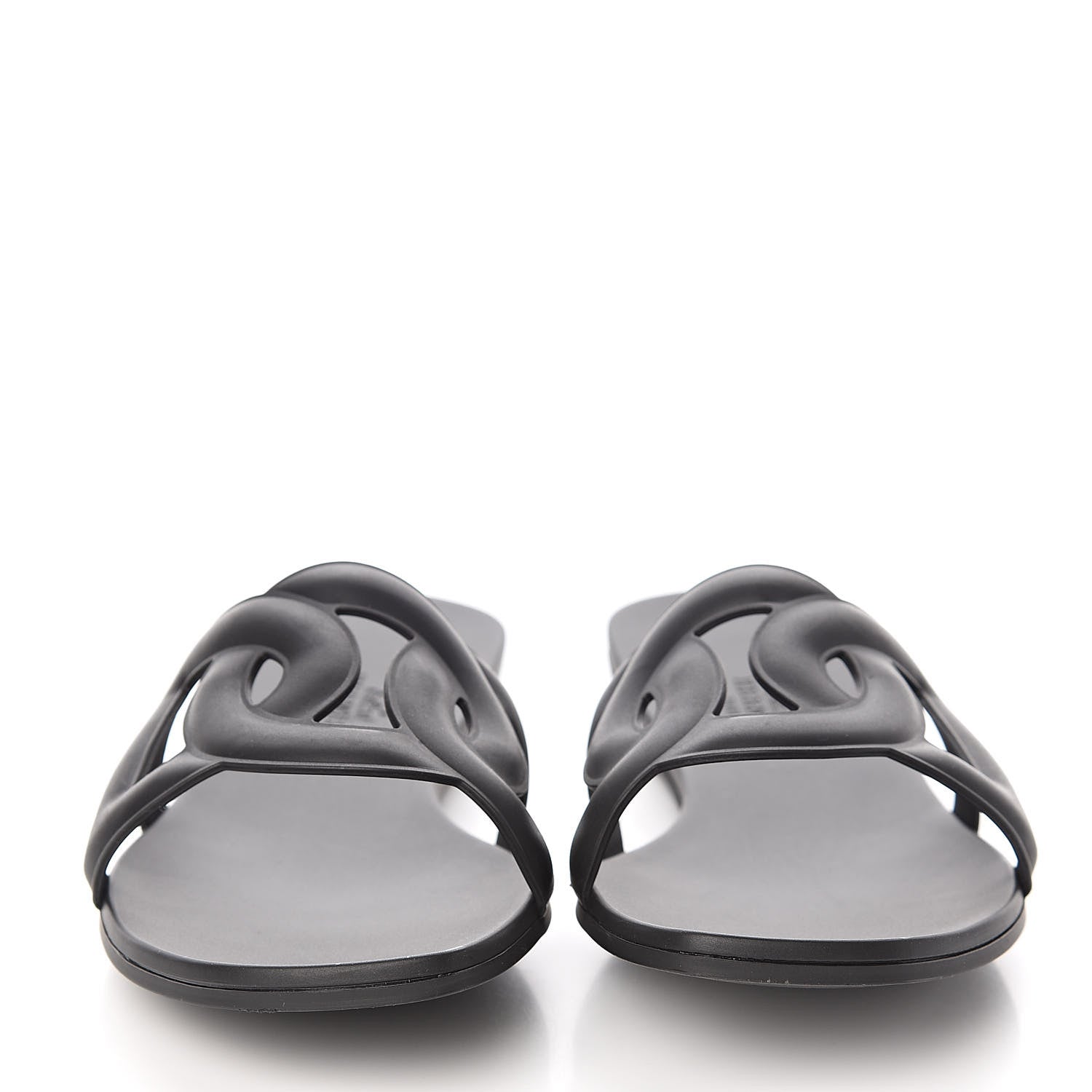 Hermes Rubber Aloha Sandals 39 Black 2 of 8