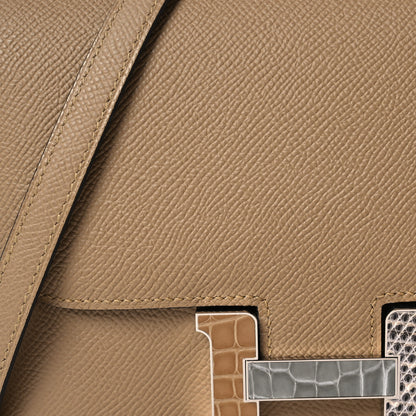 Hermes Epsom Shiny Alligator Lizard Constance 18 Poussiere 10 of 14