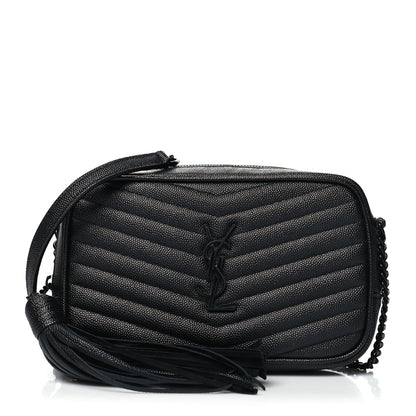 Saint Laurent Grain De Poudre Matelasse Monogram Mini Lou Camera Bag Black 1 of 10