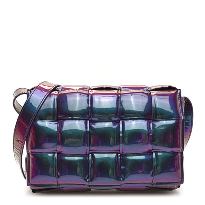 Bottega Veneta Glossy Nail Polish Nappa Maxi Intreccio Padded Cassette Crossbody Bag Holographic 1 of 9