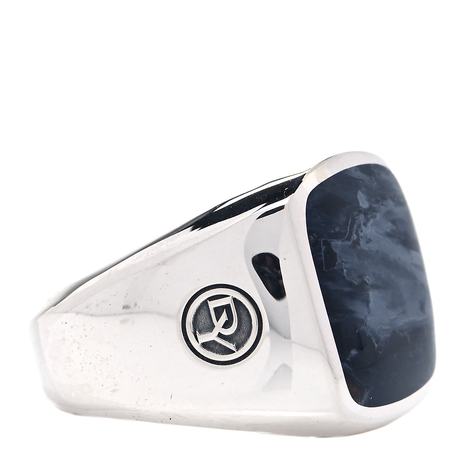 David Yurman Sterling Silver Pietersite Mens Cable Signet Ring 60 9 5 of 6